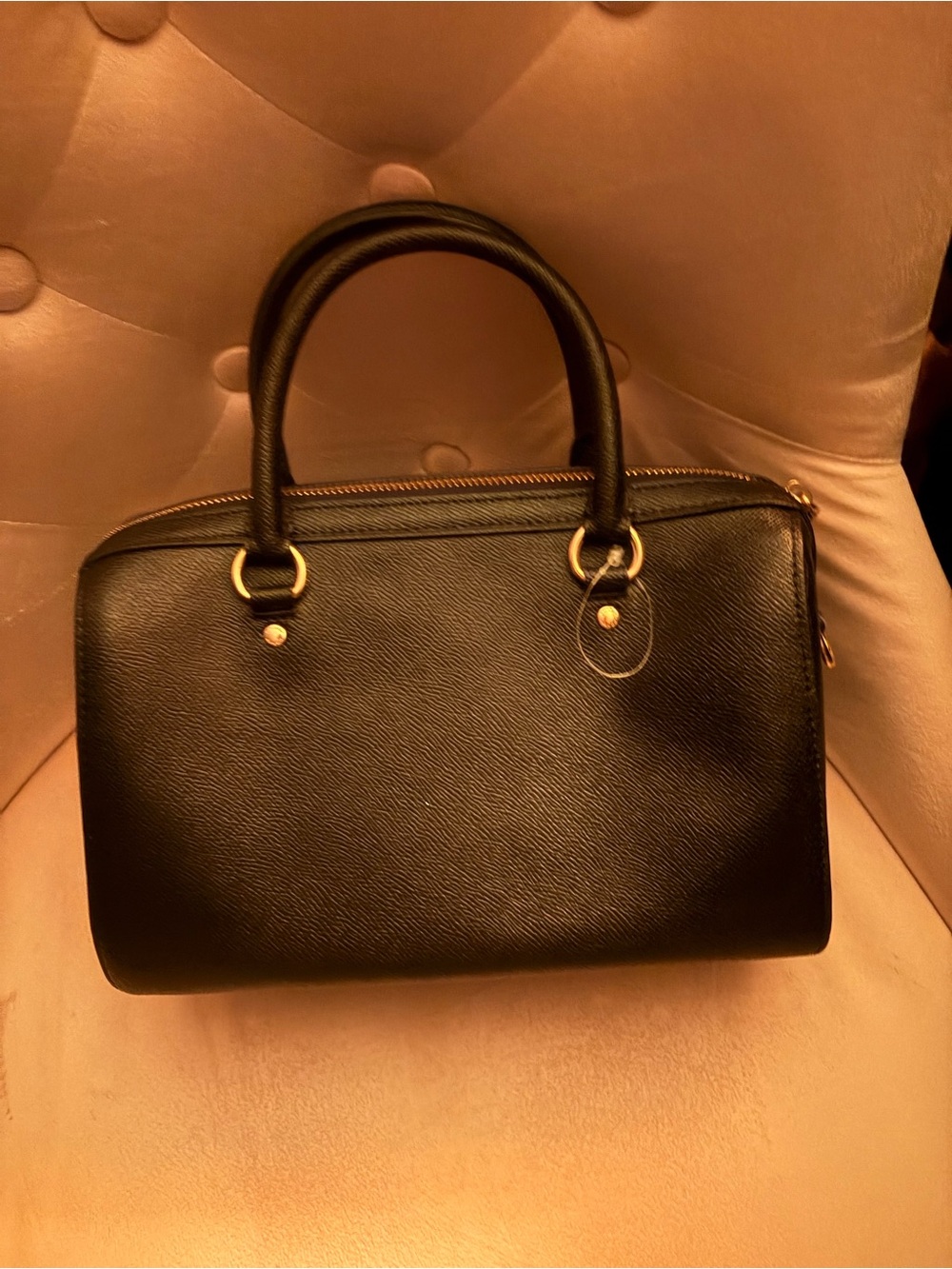 Coach Rowen Satchel Black Leather 
Dome Satchel with Gold Hardware - Picture 3 of 7